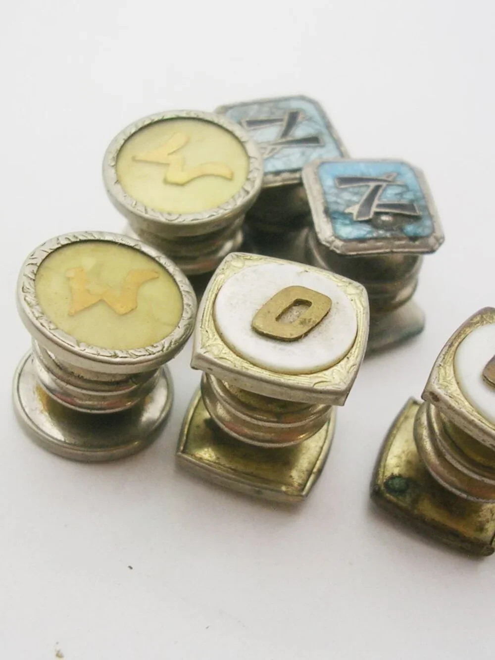 Art Deco Cufflinks Lot of 3 double sided snap link style Initials